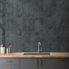 AULIGET 40-Piece Black Slate Peel and Stick Backsplash Wall Tiles,