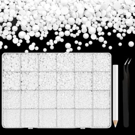 NACHLYNN 36000 Pcs Resin Rhinestones 2-6mm Flat Back Round Rhinestones Suitable for Nail Art Face Painting Clothing and Other Handmade DIY (White)