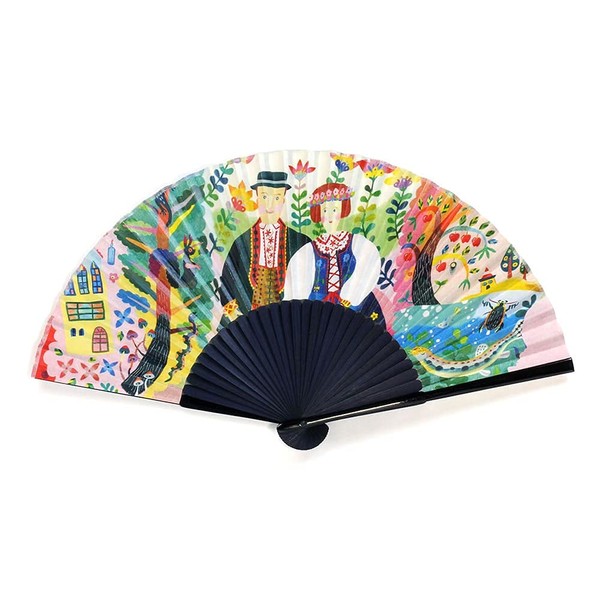 Taniguchi Matsuodo [Wagamikoji] Writer Akiko Kawabata Paper Folding Fan, 70