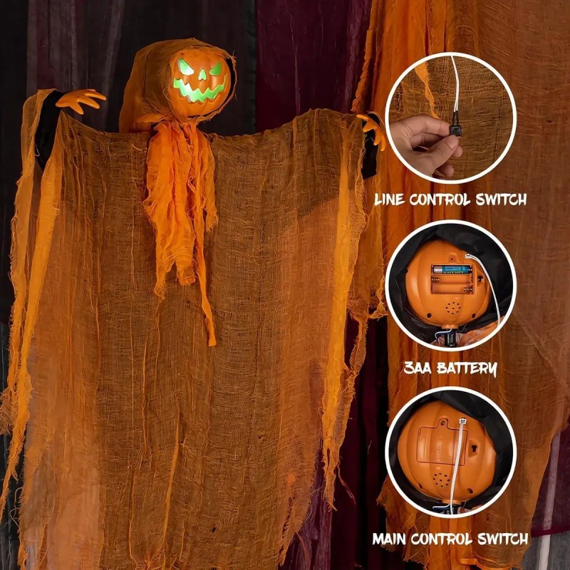 Fantasmas Colgante Luz Sonido Halloween Decoracion Exterior