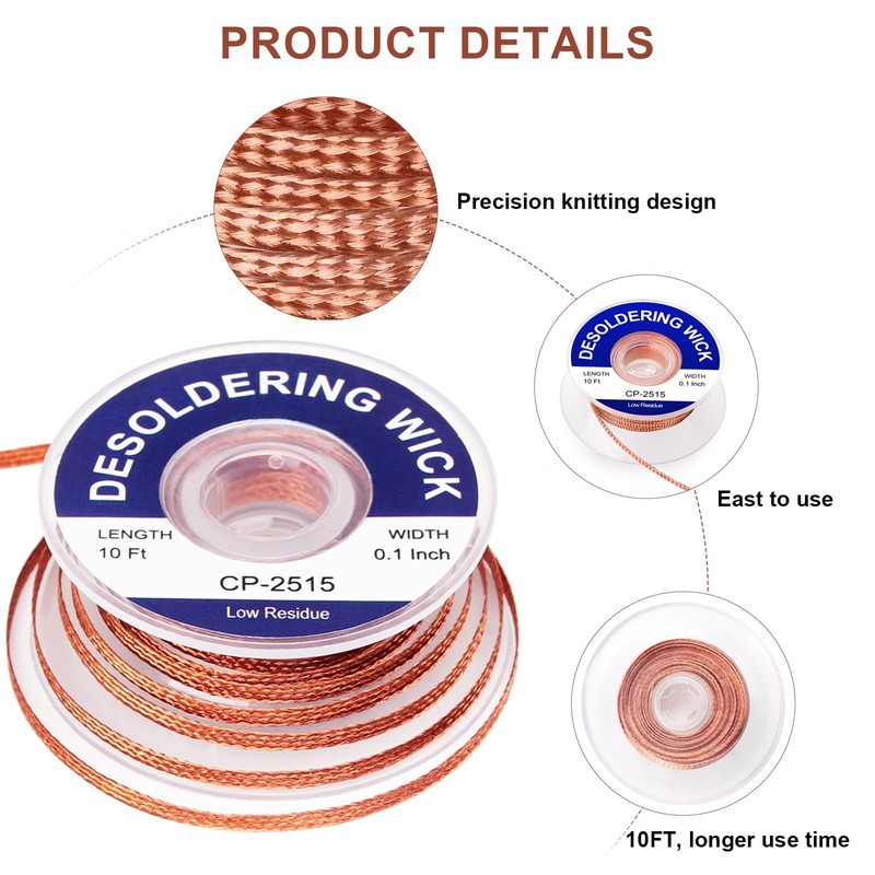 Lesnow Solder Flux Paste And Solder Wick Braid, No Clean