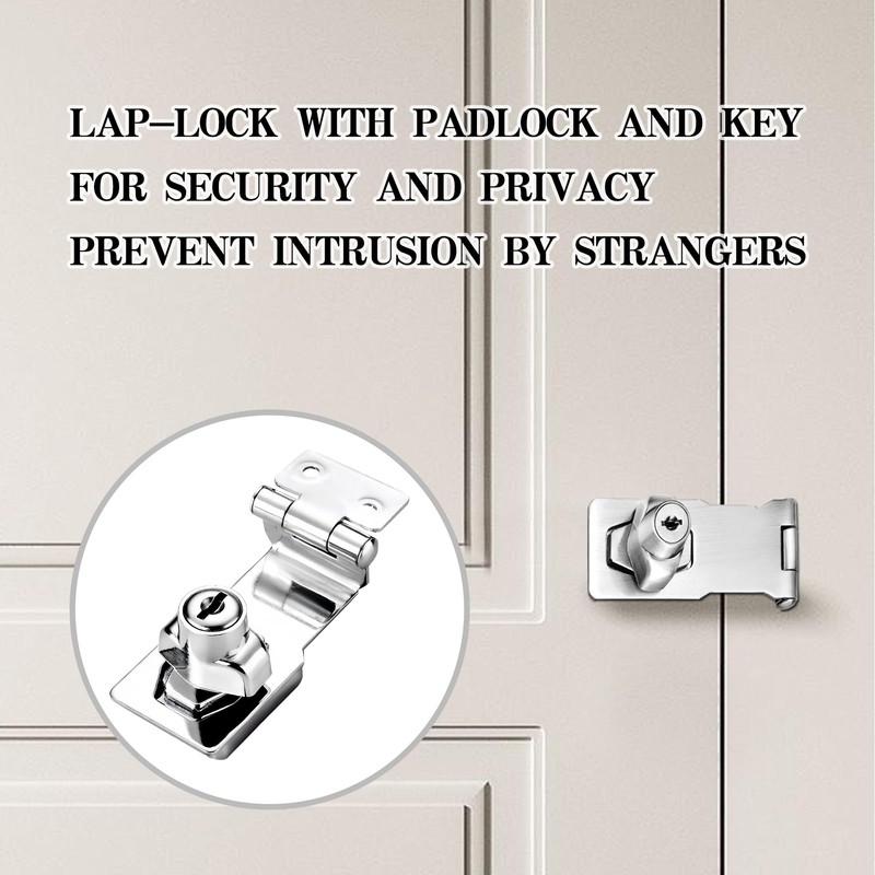1PCS Keyed Hasp Lock Hasp and Staple 90 Degrees Padlock
