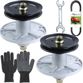 POSFLAG 2 Pack 1001200MA Pre-greased Spindle Assembly with 494199MA Pulley 37X88MA Belt Replaces 1001200 1001709MA 7601127MA 1001194MA 721447 726958 726959 094199MA for Murray 42 inch Deck Rebuild Kit