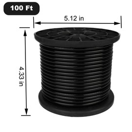 FOLUXING 100FT Black Vinyl Coated Wire Rope, String Lights Hanging Kit,Black Cable Railing Kit, DIY Balustrades,1/8Inch (3 mm) Overmolded to 3/16 Inch(5mm)