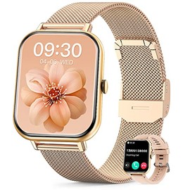RUBOQE Smartwatch Reloj Inteligente Mujer - Pulsera Inteligente Dama con Llamadas Bluetooth, Rastreador de Actividad Impermeable IP67,Pantalla de...  