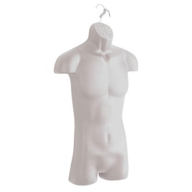 Male Molded Torso Form in Frosted Opaque Finish
