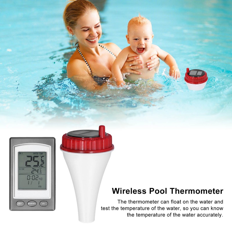 Wireless Swimming Pool Thermometer Solar Powered Floating Water Thermometer with