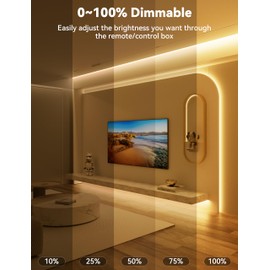 PAUTIX COB LED Strip Light,LED Lights 16.4ft,UL Listed Warm White 2700K Dotless Strip Lights,CRI93+ Super Bright Dimmable 24V Flexible Tape Light with RF Remote,for Cabinets,Kitchen Office Lighting