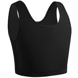 XUJI Chest Binder Trans FTM Women Compression Bra Tank Top (B, XL) Black