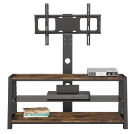 JULYFOX TV Stand for 65 inch TV, Adjustable TV Stand with 3 Layer Storage Shelves Swivel Mount Bracket for 32 37 42 47 50 55 60 65 inch Plasma LCD LED Flat Curved Screen TVs for Living Room Office