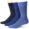 Perry Ellis Men's Portfolio Microfiber Luxury Socks, 3-Pack, Herringbone Check