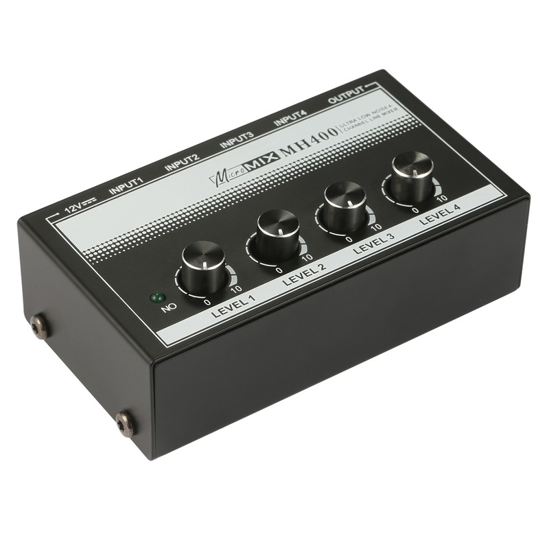 MH400 Ultra Low-Noise 4-Channel Line Mixer Mini Audio Mixer with