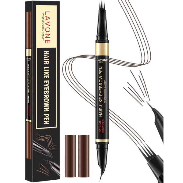 LAVONE Eyebrow Pen, 2-in-1 Eyebrow Pencils for Women with 4