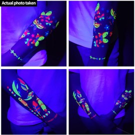 20 Sheet brillan en la oscuridad tatuajes temporales 160+Styles Aldult Fluorescencia UV Neón Cuerpo Cara Falso Impermeable Tatuaje Pegatinas para Mujeres Hombres,Rave Festival Accesorio Fiesta Suministros (Multicolor)