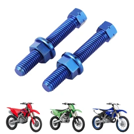 Funparts Titanium Alloy Chain Adjuster Bolt M8 Rear Axle Bolts Universal for KLX KX CRF CR YZ TTR DRZ WR RM RMZ Motorcycle Dirt Bike Chain Tensioner Bolt Blue