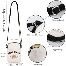 WCGXKO Novelty Merchanidse Novelty Messenger Bag Inspired Gift Zipper Crossbody Bag (PIG CR)