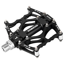 ROCKBROS Mountain Bike Pedals Non-Slip MTB Pedals Durable Lightweight Aluminum Alloy Bicycle Pedals for Mountain Bikes Commuter Bike Leisure Bikes 9/16"