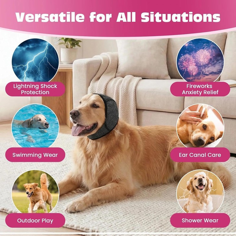 2PCS Orejeras Ajustables para Perro, Muffs de Oído de Perro