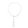 Sterling Silver 925 Beaded Stretch Tassle Charm Bracelet
