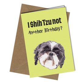 Close to the Bone Rude Happy Birthday Card I Shih Tzu not Another Birthday Perfect for Mum / Dad / Husband / Wife / Friend / Sister / Brother #34