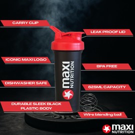 MaxiNutrition New Gen Shaker bottle 625ml- Screw Top with a Secure Seal for Shakes - Dishwasher Safe Sports Supplements Shaker. Ideal for Mixing Powdered Shakes & Creatine. BPA Free, Recyclable