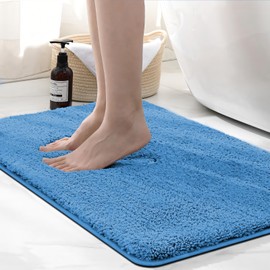 wyewye MICROFIBER BATH MAT 2CM SUPER THICK SUPER ABSORBENT 50x80cm Mist Blue