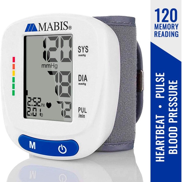 HealthSmart Digital Elite Wrist Blood Pressure Monitor with Automatic Adult Cuff That Displays Pulse Rate and Irregular Heartbeat Stores up to 120 Readings for 2 Users