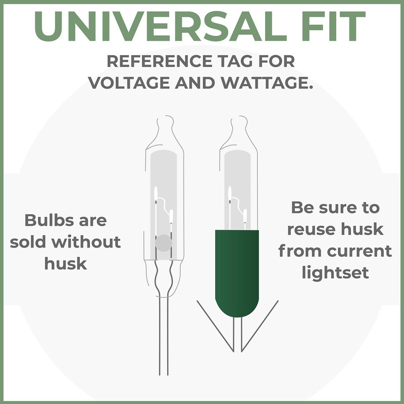 612 Vermont 3.5V Mini Christmas Replacement Bulbs for Incandescent String