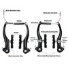Hmseng V-Type Bike Brake Set, Complete Universal Bike Front and