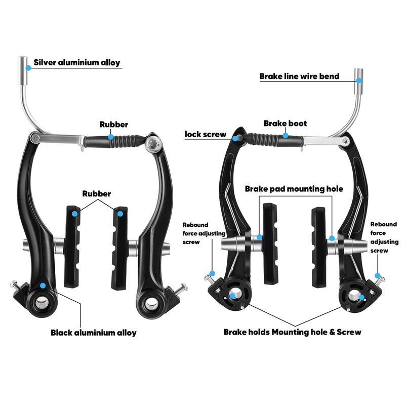 Hmseng V-Type Bike Brake Set, Complete Universal Bike Front and