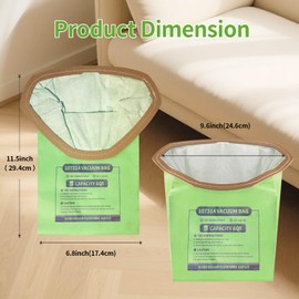 15 Pack Replacement 107314 Micro Filter Bags 6 Quart for ProTeam Super Coach Pro 6 GoFree Flex Pro and ProVac FS 6 Vacuum Open Triangular Collar