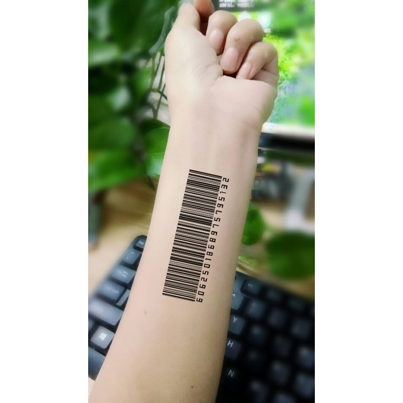 2 Sheets Temporary Barcode Tattoo Rainbow Tattoo Strawberry Tattoo Barcode