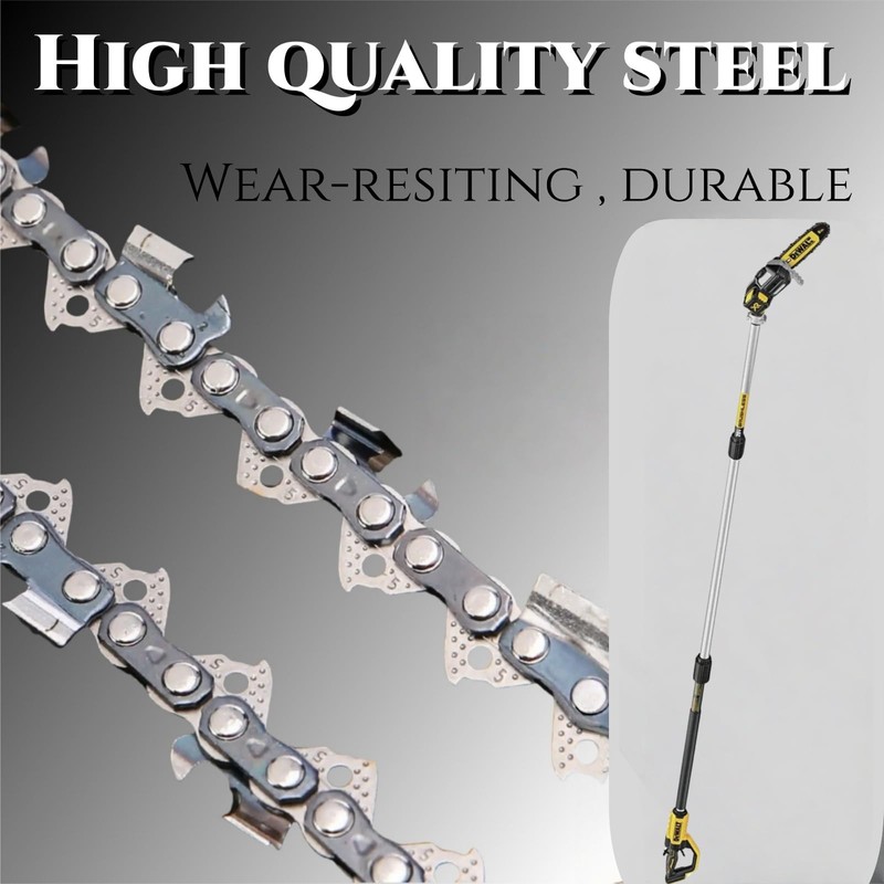 (2 Pack) 8 Inch Pole Saw Chain, 3/8" LP Pitch