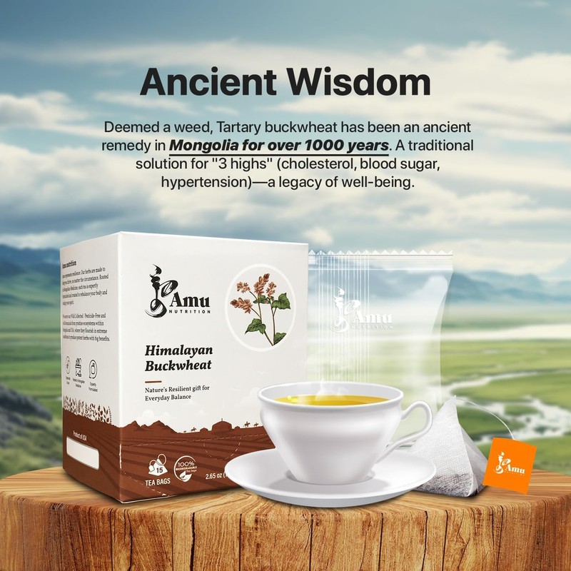 Amu Nutrition Himalayan Tartary Buckwheat Organic Tea Bulk & Teabags