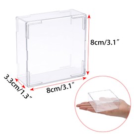 BTSKY 4 Pieces Square Clear Stackable Hockey Puck Holders - Plastic Cube, Ice Hockey Puck Box, Display Case for Memorabilia, Storage Box, Ice Hockey Holder