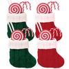 4Pcs Christmas Stockings 4.3x3.9 Mini Christmas Stockings Green and Red