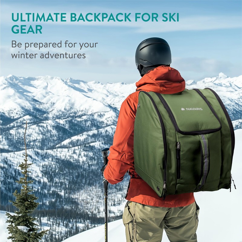 Navaris Ski Boot Bag - Padded Walking Boots Bag -
