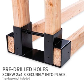 RightHand Adjustable Firewood Storage Bracket Kit – Sturdy Rack Holds Stacked Fire Logs & Adjusts to Any Length – Customize to Fit Your Indoor Or Outdoor Space – Durable Black Powder-Coated Steel