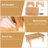 P&BEXC Step Stool Bamboo Step Stool for Adults and Kids,Portable