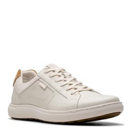 Clarks - Mens Mapstone Lace Shoes, Color White Leather, Size: 10 W US