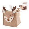 Daily Treasures Cute Deer Square Tissue Box Cover,Felt Tissue Box