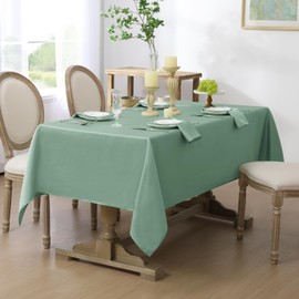 Softalker Jacquard Rectangle Sage Green Tablecloth, 60 x 84 inch Minimalist Pattern Tablecloth, Wrinkle Free & Water Resistant & Wipeable Oil Cloth Table Cover for Parties/Banquet/Dinning, Sage Green