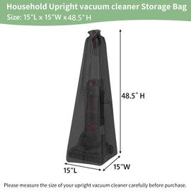 MUTUSHI Upright Vacuum Cleaner Storage Bag Household Sweeper Cleaner Protective Dust Bag Stand Vacuum Cleaner Pouch 15" L x 15" W x 48.5" H Black Only Cover