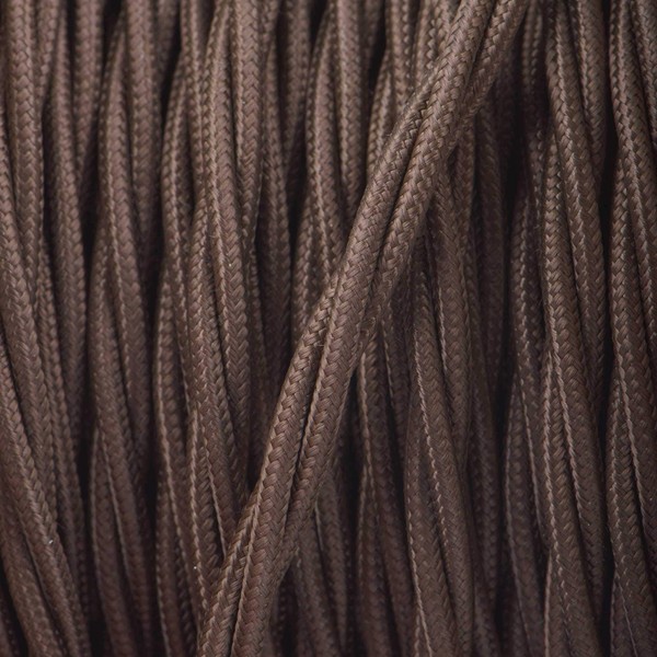 ElekTek Twisted Braided Fabric Covered Flex - Brown - Colours