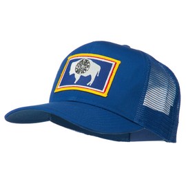 Wyoming State Flag Patched Mesh Cap - Royal OSFM