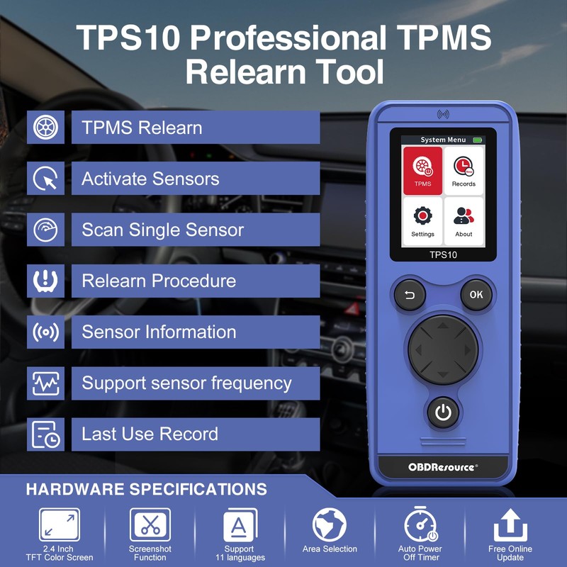 OBDResource TPMS Relearn Tool for Auto Tire Pressure Monitor System