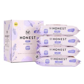 The Honest Company Calm + Cleanse Naturally Scented Wipes | Cleansing Multi-Tasking Wipes | 99% Water, Plant-Based, Hypoallergenic | Lavender, 240 Count