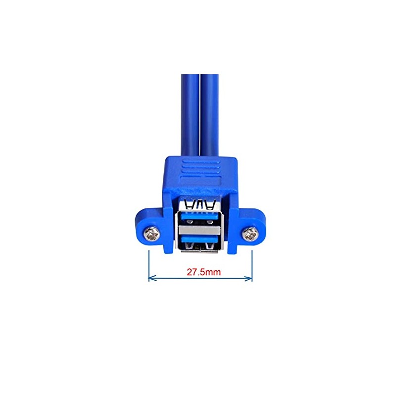 Cablecc Combo Dual USB 3.0 macho a hembra apilable 50