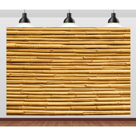 Loccor 9x6ft Fabric Bamboo Backdrop Summer Hawaiian Beach Reeds Photography Background Aloha Luau Party Decorations Photo Studio Props