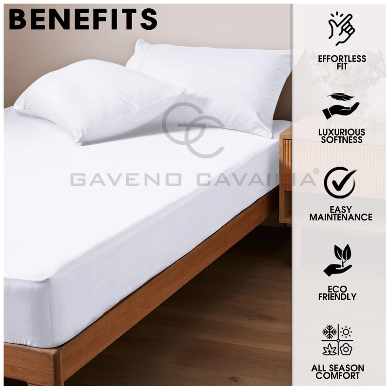 Easy Care King Size Fitted Sheets, Polycotton Extra Deep Fitted